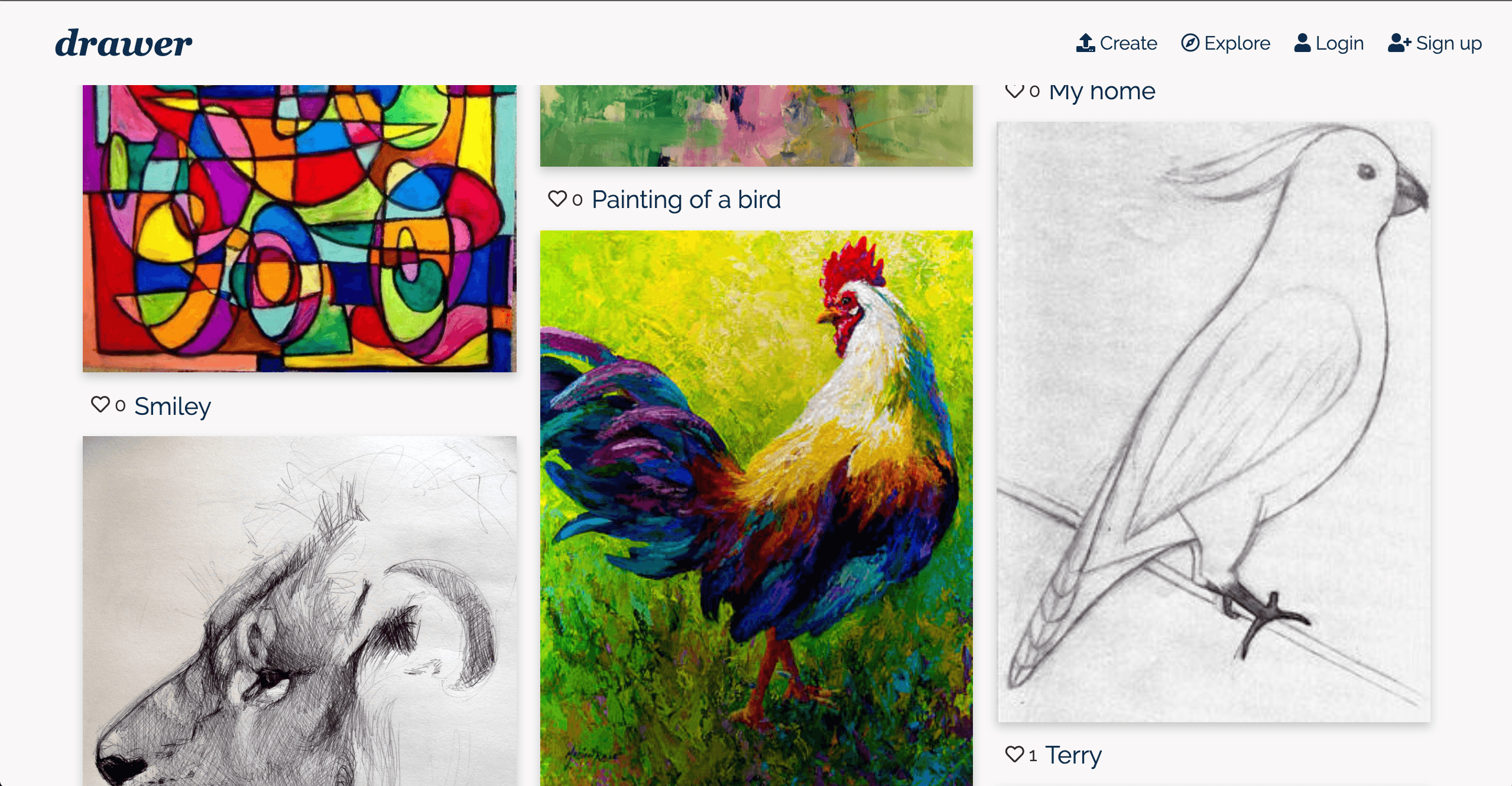 A website built for inspiring people’s creativity where users could upload their artworks and share with others.